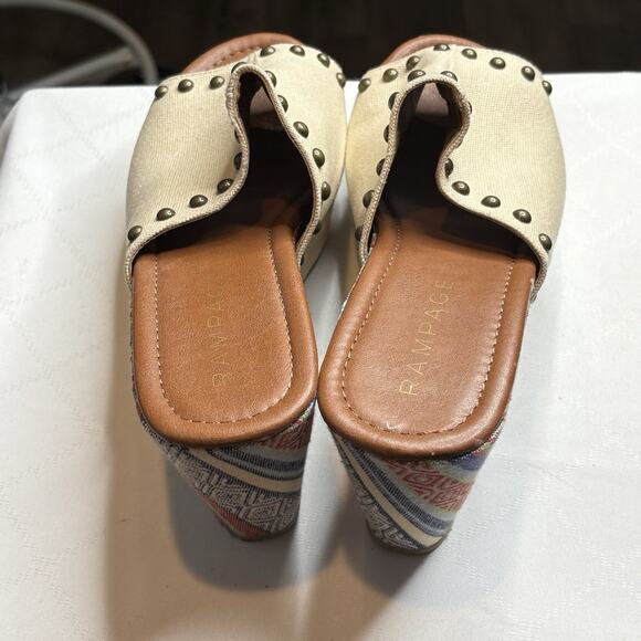 VTG Rampage Womens Y2K Studded Quizzy Platform Wedges Sandals Size 8.5 Going Out - Picture 5 of 10